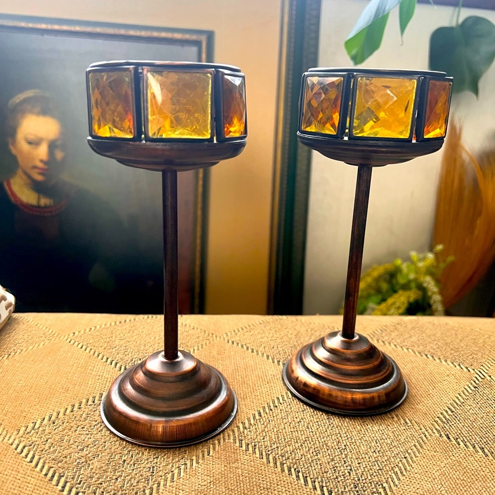 Beautiful Copper Handmade Candleholders